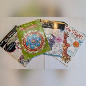 4 Variety Coloring Book Bundle. New.